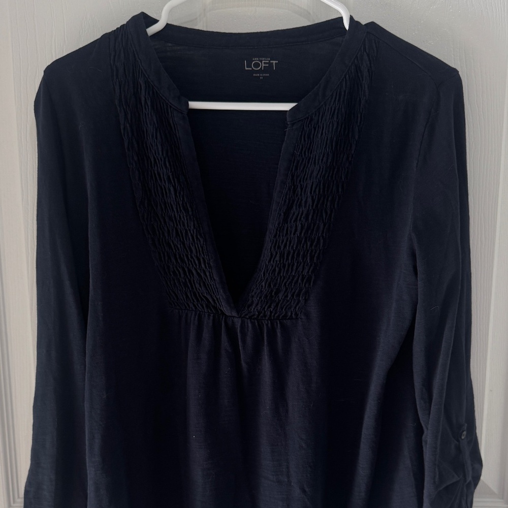 Navy blue LOFT women's blouse